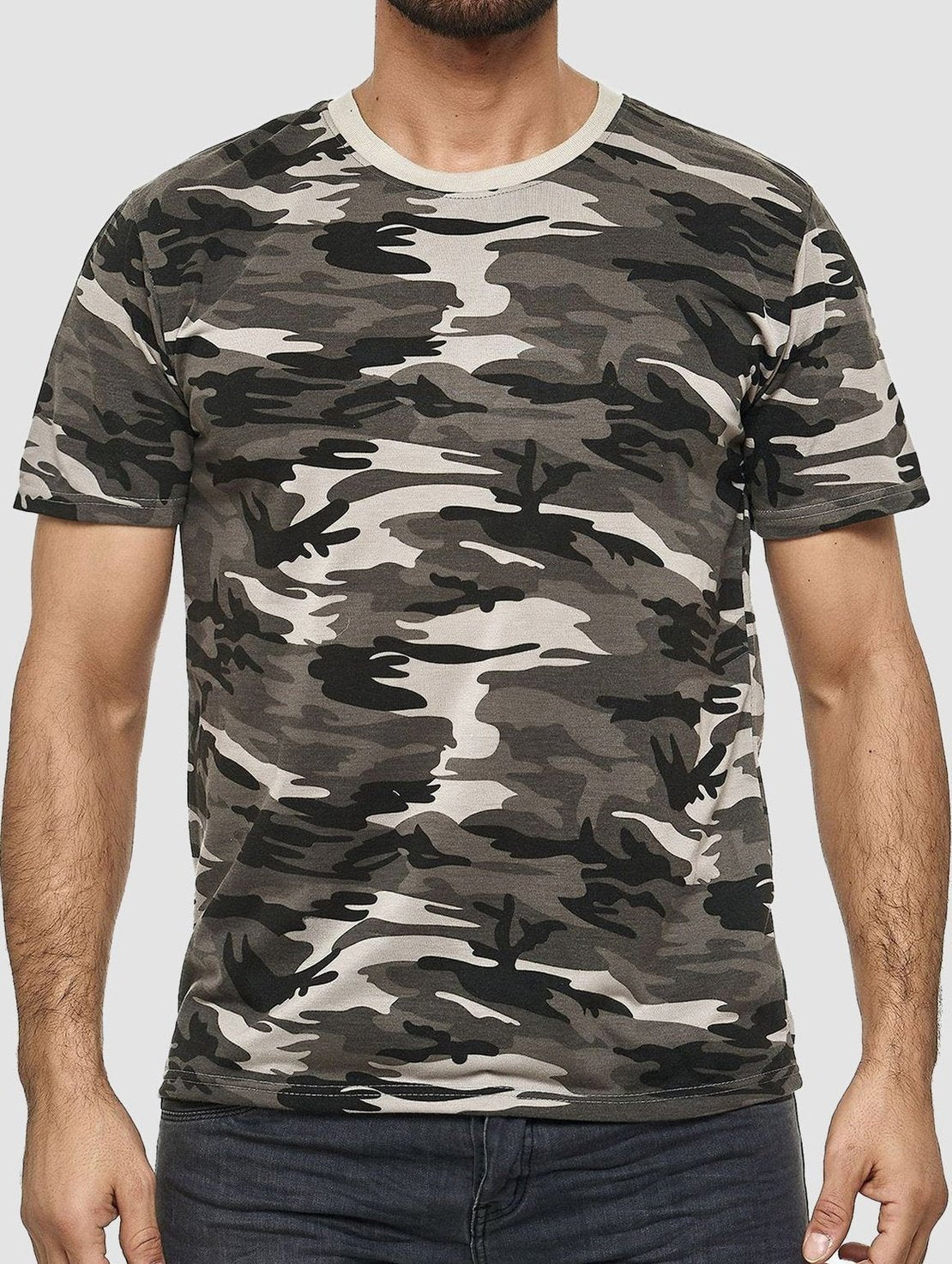 Loose Round Neck Camouflage T-shirt