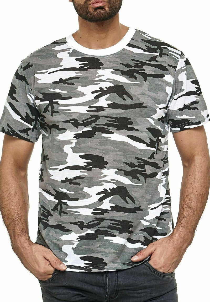 Loose Round Neck Camouflage T-shirt