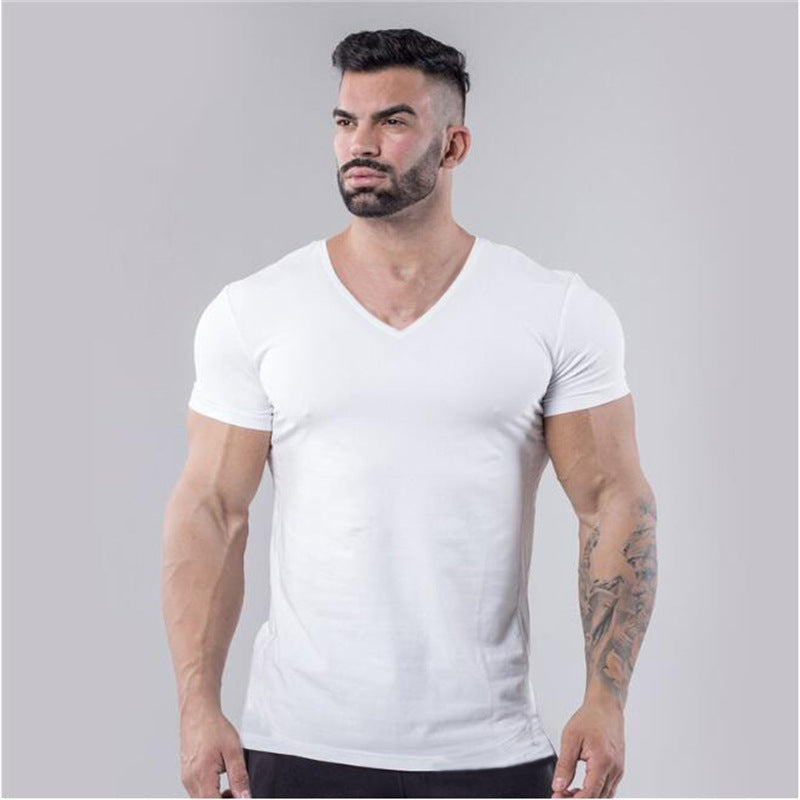 V-neck Pure Cotton Fitness Top