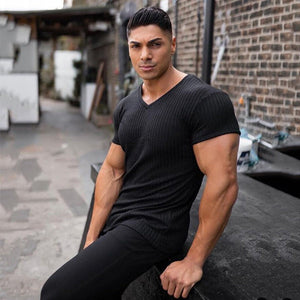 Men's Fitness Slim Fit Sports Stripe Top