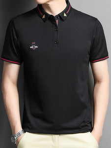 Men's Lapel Business Solid Color Cotton Polo Shirt