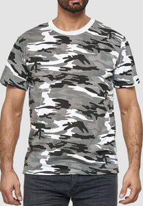 Loose Round Neck Camouflage T-shirt