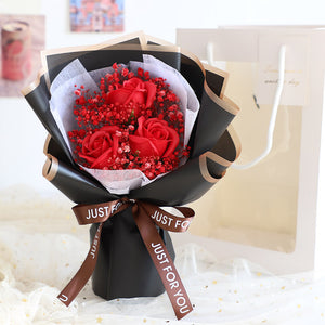 Holding Flowers Artificial Natural Rose Wedding Bouquet