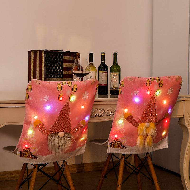 Christmas Chair Cover Pink Lights