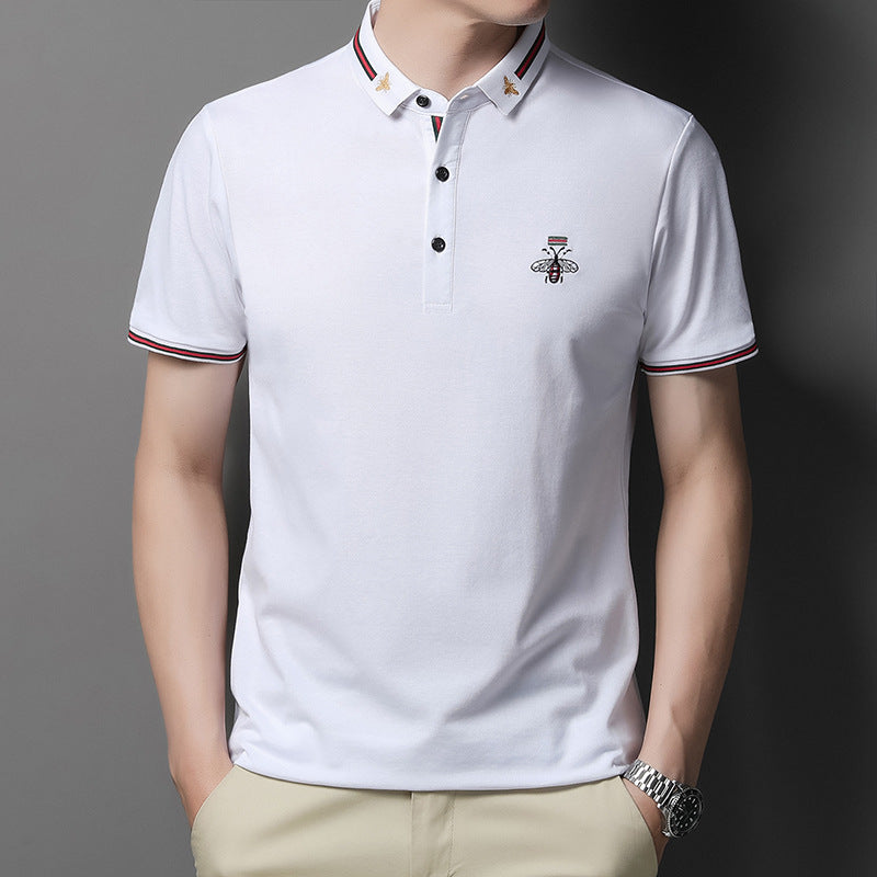 Men's Lapel Business Solid Color Cotton Polo Shirt