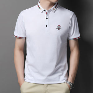 Men's Lapel Business Solid Color Cotton Polo Shirt