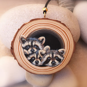 Wooden Slice Animals Hanging Ornament