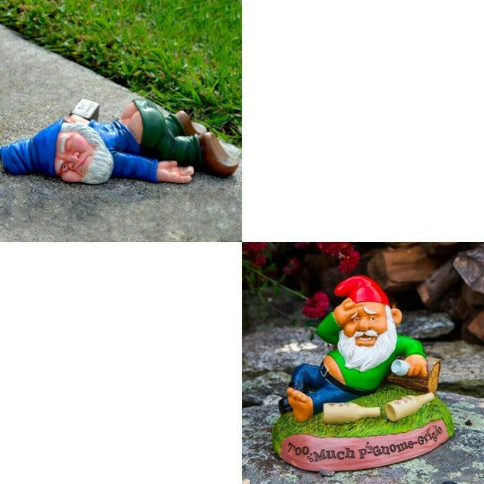 Drunk Garden Gnome Statue