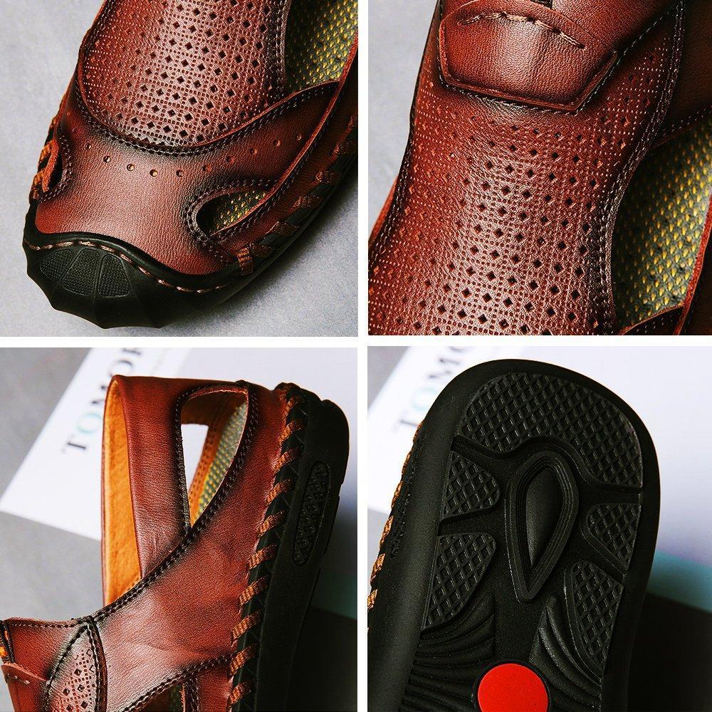 Men Hand Stitching Closed Toe Outdoor Soft Leather Sandals