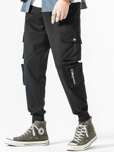 Drawstring Elastic Waist Cargo Pants