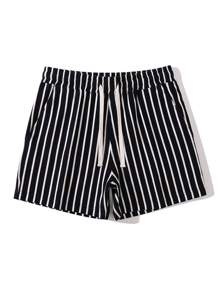 Cotton 3" Striped Drawstring Shorts