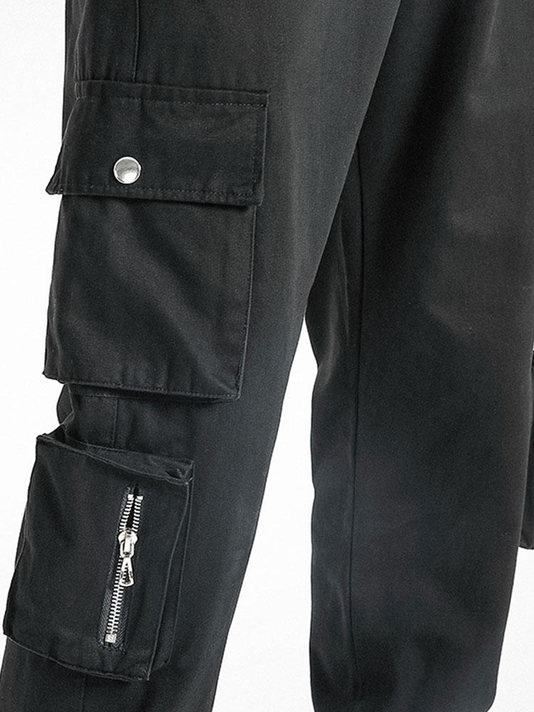 Drawstring Elastic Waist Cargo Pants