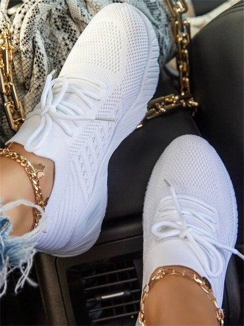 Women Breathable Mesh Lace Orthopedic Bunion Sneakers